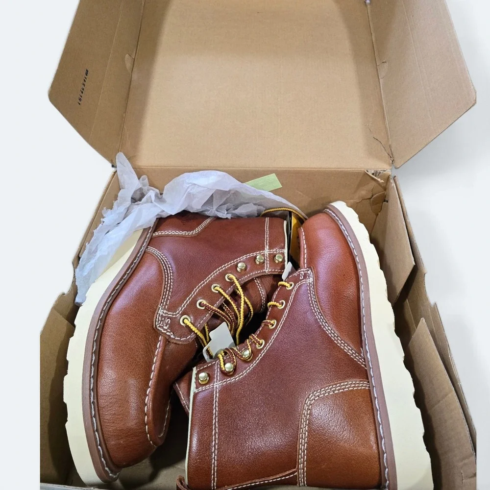Herman Survivors Oakridge Steel Toe Work Boots Brown Leather Mens 7.5